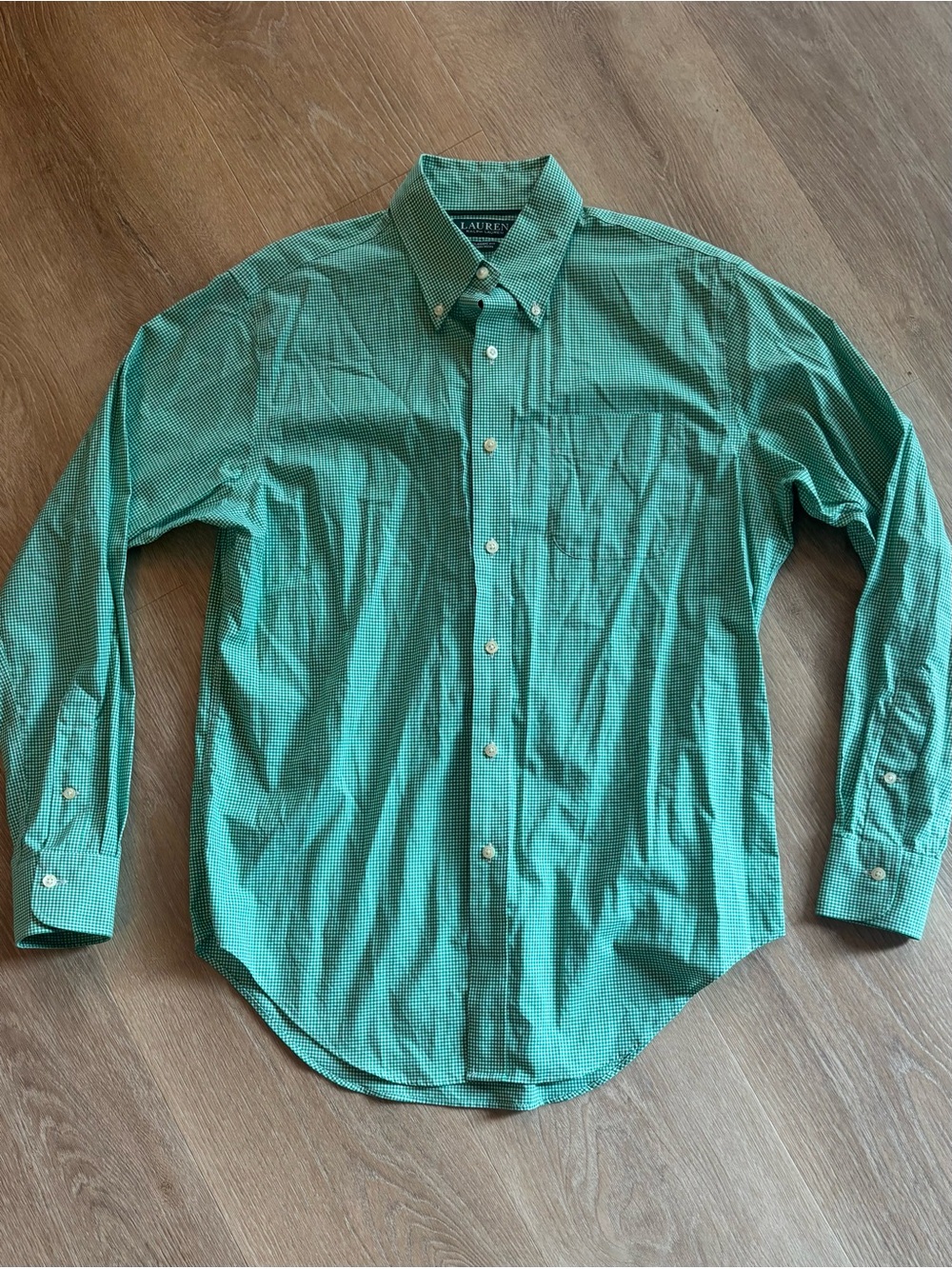 Ralph Lauren green checkered Button-Down Dress Shirt